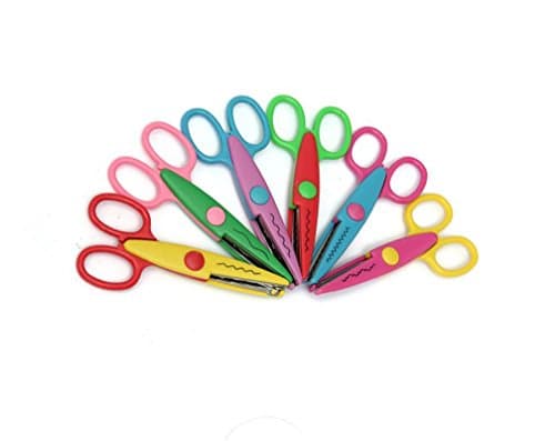 Wave Edge Scissors, Paper Creative Craft Decorative Supplies, Mixed Asscorted Color Set of 6