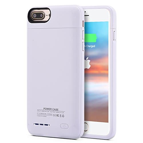Battery Case iPhone 7 Plus Backup High Capacity 4200mAh External Charging Case iPhone 6s Plus Magnetic Portable Charger Case iPhone 6 Plus Slim Juice Pack Case iPhone Plus 5.5inch BOWEI (White)