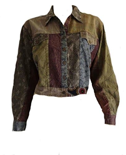 Sacred Threads Cotton Funky Patch Mixed Media Top Jacket Small