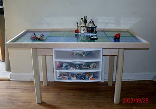 Lego activity Table with storage Drawers, solid wood, heavy duty,removable base plates, 2 tables in 1