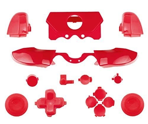 Canamite LB RB LT RT Bumper Trigger Button Set Case Cover for Xbox One Controller with 3.5mm headphones jack (red)