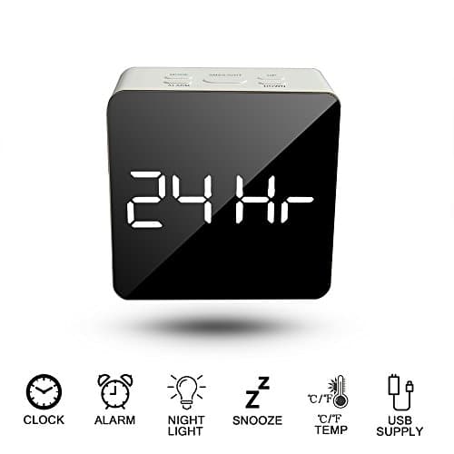 Rural Mart Mirror Finish Digital Table Clock in Square Shape