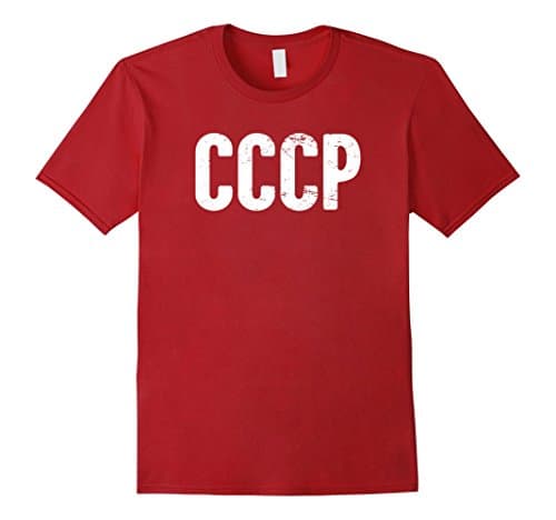 Mens CCCP | Distressed Soviet T-Shirt Medium Cranberry