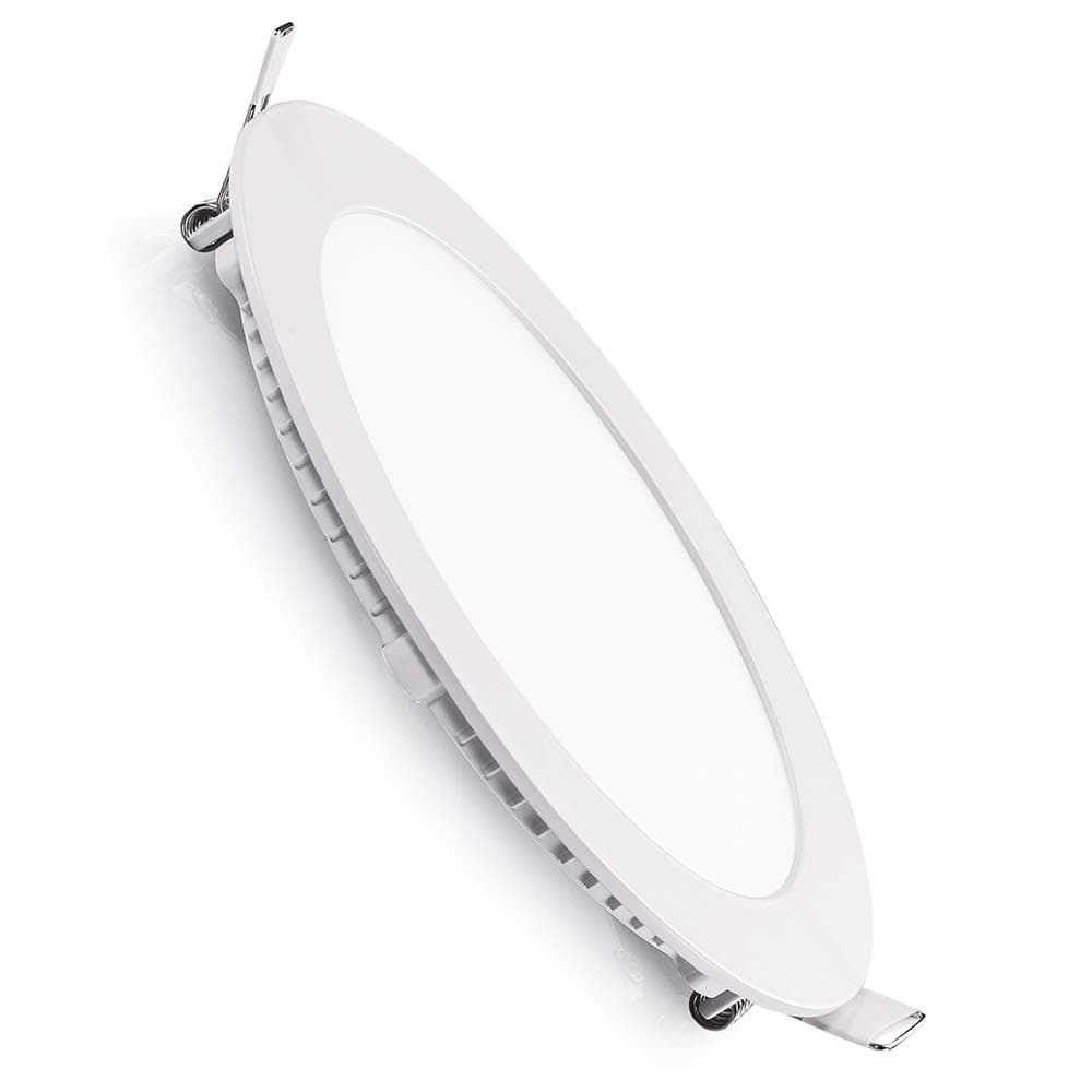 TOPL Flat Panel Ceiling Light, Ultra-Thin Non-Dimmable Round LED Recessed Light Fixture Downlight, 9W 3000K (Warm White) 135MM Cut Hole for Home / Office / Commercial Lighting