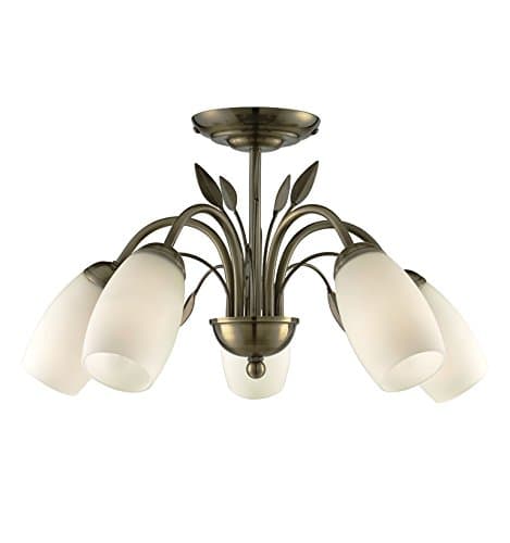 Lighting Collection 700021 E14 Small Edison Screw 40 Watt Light Ceiling Fitting, Antique Brass [Energy Class E]