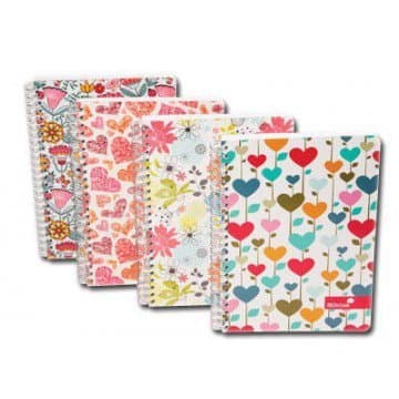 2 x A5 Twin Wire Marlene West Notebook Assorted Colours & Pen