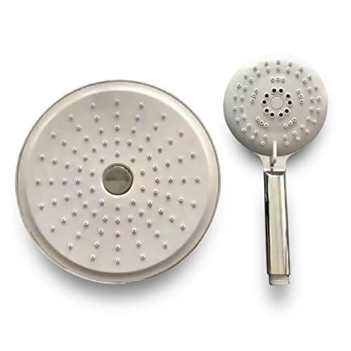 Multifunction Showerhead Combo Only Wall Mounted Fixed Extra Large 8 Inch Shower Head With Handheld 3 Setting 1.5GPM Water Saving Spa Set Polished Chrome Universal Standard Faucet