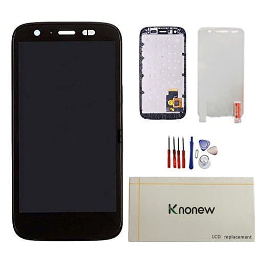 KNONEW Glass LCD Display Touch Screen Digitizer Assembly Replacement part + Frame For Motorola Moto G XT1032 XT1036 Tools（Black)