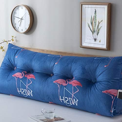 Headboard Soft Reading Pillow, Back Support Pillow Triangular Reading Pillow Rest Pillow Soft Upholstered Wedge Pillow Cushion-N-width60Cm