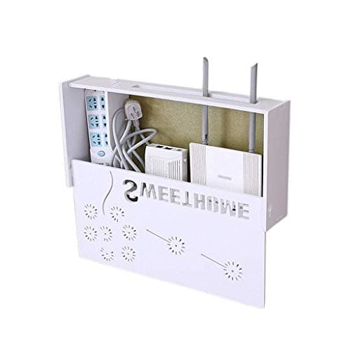 Router Shelf WIFI TV Decoder Magic Rack Storage Box Suspended Router Stand Creative Stand (Color: White)