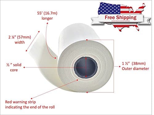 Clover Flex, Mini and Mobile - Thermal Paper 2 1/4" x 55' (Pack of 10)