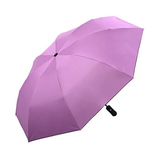 Auto Open Close Foldable Double Layer Inverted Umbrella Travel Use Car Use UV Protection Windproof (Violet)