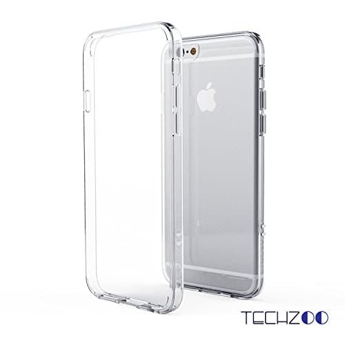TechZoo iPhone 6S Plus Case, Scratch Resistant, Crystal Clear-Durable, Clear Back Panel & TPU Bumper for iPhone 6 Plus/6s Plus, Anti-Fingerprint – Clear/Clear