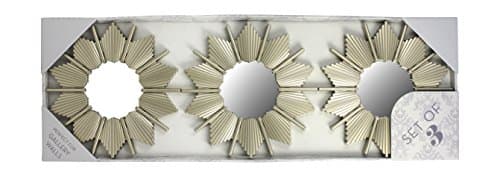 Decorative Mirror Set, Wall Accent Display (Champagne), 3 Piece