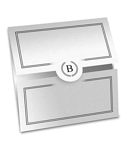 Monogram Stationery Cards, Initial B - Elegant Style (Boxed Set of 12 Blank Cards - Envelopes Included)