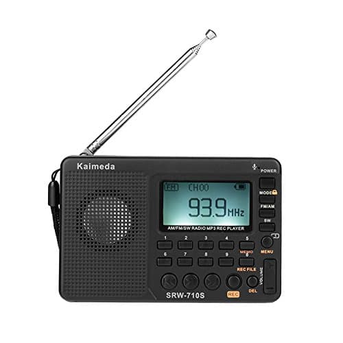 Kaimeda SRW-710S Mini Digital AM FM SW LCD Shortwave World Band Radio & Sleep Timer, Micro SD/TF USB Disk Speaker MP3 Music Player Stereo, Portable Pocket Novelty Receiver, Handheld CB Transceiver