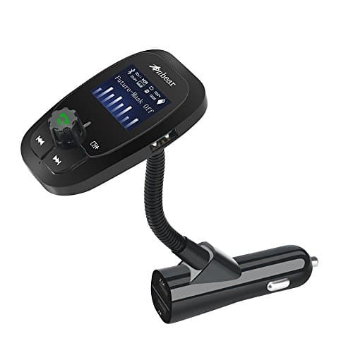 FM Transmitter Bluetooth,Anbear FM Transmitter Radio Adapter Car Kit with 1.44 Inch Display TF Card Slot and Dual USB 5V/3.1A Car Charger