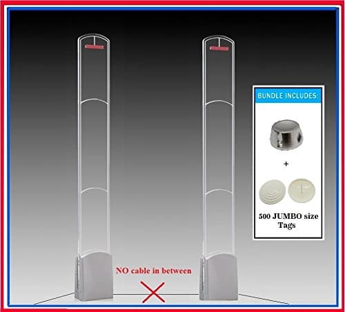 Wireless - Stand Alone Single Door Acrylic Combo - Retail EAS RF 8.2 MHz Security Antenna System + High Performance 500 Jumbo Size Tag with Matching Size Pin