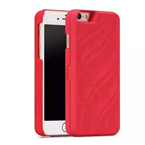 casyva Case For iPhone 7 6 6S 8 Plus X Fashion Lady Mirror Wallet Case Leather Flip 3D Makeup Mirror Phone Cases Card Slot Holder Stand (Red iPhone 8/7)