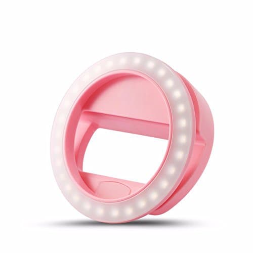Selfie Light for Phone Selfie Light Ring Flash Light Rechargeable 3-Level Brightness 36 LED Phone light for Cell Phone Camera Pink