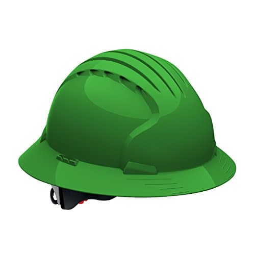 Evolution Deluxe 6161 280-EV6161V-30 Vented, Full Brim Hard Hat with HDPE Shell, 6-Point Polyester Suspension and Wheel Ratchet Adjustment