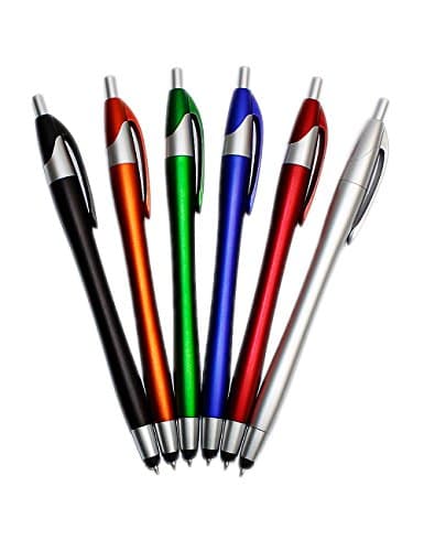 MERFET Capacitive Stylus Pen (6 Pack) for Touchscreen Devices Including Amazon Kindle Fire,iphone 6 6Plus 5S 5 4s 4g,iPod Touch, Apple Ipad,ipad 2 3 4,ipad Mini,iPad Air,Samsung Galaxy Tab, Galaxy S3 S4,nexus 7 and Nexus 10,blackberry Playbook, Barnes and Noble Nook Color, Droid Bionic(Red Black Orange Blue Siver Green)