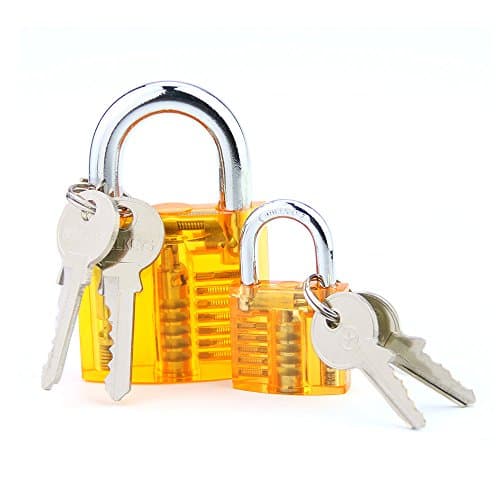 30mm and 50mm Transparent Padlocks(Orange)