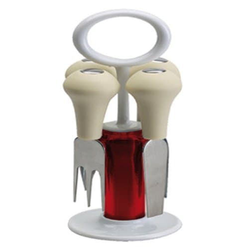 Omada Design block with 4 cheese knives, compact and practical also to bring the table, ergonomic and innovative design, Trendy Line