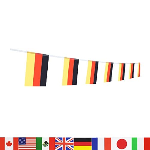 LoveVC 100 Feet Small Mini German Germany Flags Banner String,Decorations Supplies for Oktoberfest German Theme Party Celebration Events