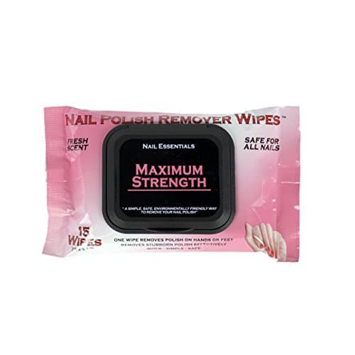 Nail Essentials Nail Polish Remover Wipes - Maximum Strength - Single (Reddish Pink Package)