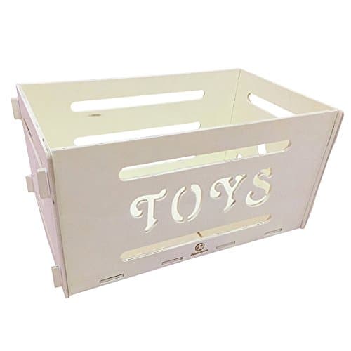 PeakRous Rectangular Wooden Toy Storage Box, Easy to Assemble