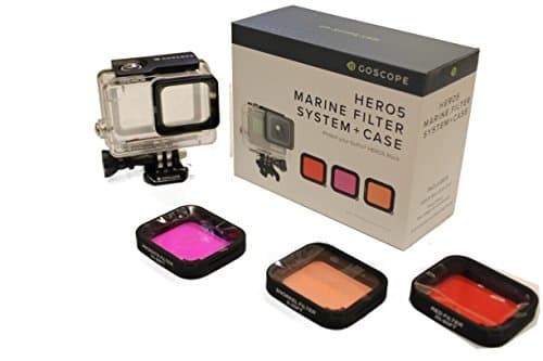 HERO 5 MARINE FILTER SYSTEM CASE Black 60m / 195ft Three filters red magenta snorkel quick Buckle Mouting Screw protect your GoPro HERO5 Underwater Photo Film Scuba Diving Adventure
