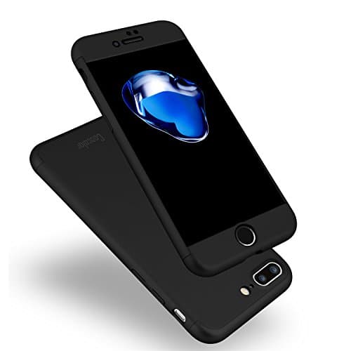 iPhone 7 Plus Case, Coocolor Knight Series Double Dip Case [Hard] Shockproof Hybrid PC 360° Full Protection For iphone 7 Plus-Black