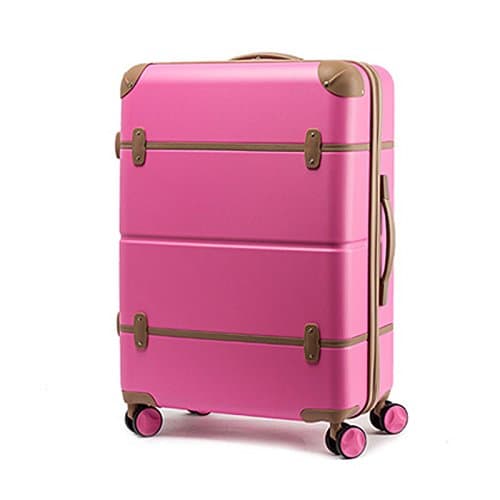 EDDAS EV-502 25 & 20 Inch ABS Pastel Color Vintage Series Hard Type Carry on Luggage (Product of Korea) (25", Pink Mousse)