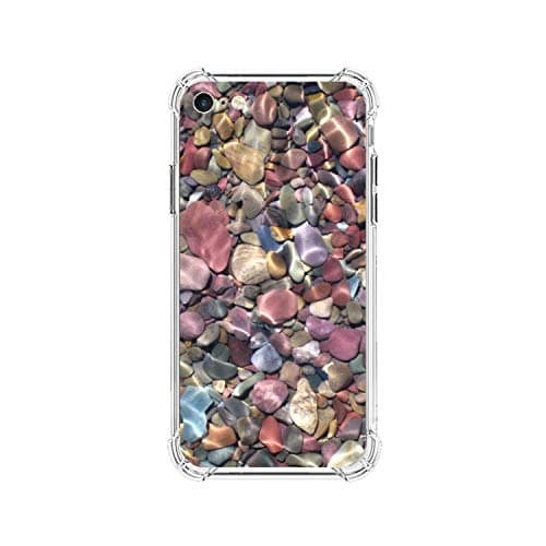 Original iPhone 6p/6s Plus Case Clear TPU Soft Slim Flexible Silicone Cover Full Screen Film Phone Case for Apple Steel Film Pebbles