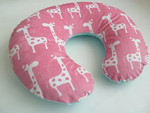 Nursing Pillow Cover. Pink Giraffe