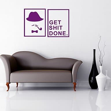 DIY Wall Stickers Wall Decals GET SHIT DONE PVC Wall Stickers 4030cmX2,Purple