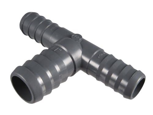 3/4" x 3/4" x 1" Bullhead Tee Insert x Insert x Bullhead Insert PVC Fitting