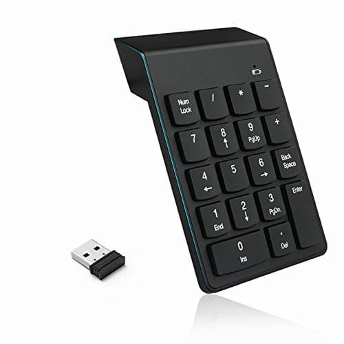 HBetterTech Wireless Digital Keyboard 2.4G Chocolate USB Computer Calculator Mini Keyboard