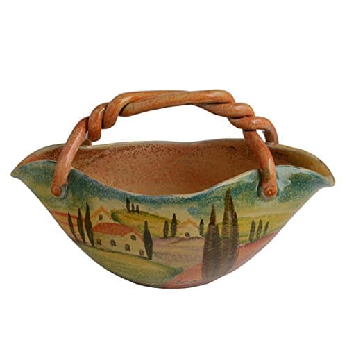 Italian Dinnerware - Medium Bag Shaped Bowl with Handle - Handmade in Italy from our Sogno Toscano Collection