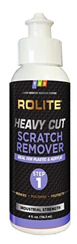 Rolite Heavy Cut Scratch Remover (4 fl. oz.) for Plastic & Acrylic Surfaces Including Marine Strataglass & Eisenglass, Headlights, Aquariums