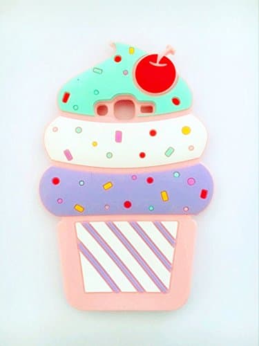 Cute 3D Cherry Ice Cream Silicone Soft Case Bumper Back Cover For smart cell phones (Samsung Galaxy Core Prevail LTE S820L)