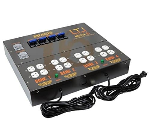 LTL Master 16 Lighting Relay Controls, HID Lighting Hydroponic Ballast Relay Controller for 16 Grow Lights, Master Lighting Controller for Grow Lights