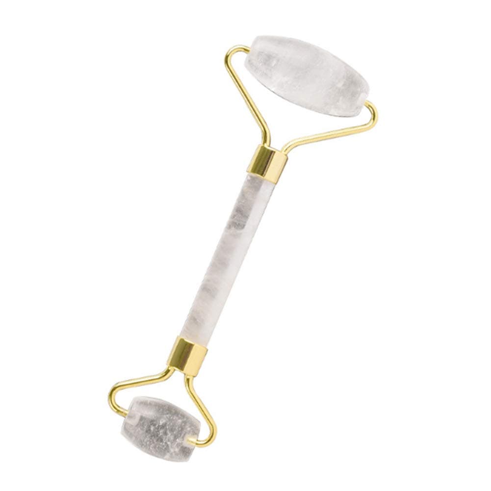 Face Rollers Clear Crystal Double head Tool Face Thin Natural Jade Massage for Beauty