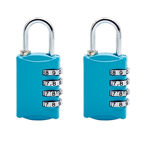 2 Pack Combination Lock, SCYA 4 Digit Pack Padlock Set for School, Employee, Gym & Sports Locker, Case, Toolbox, Fence, Hasp Cabinet Storage Locks - Zinc Alloy - Anti Rust - Weather Proof(blue)