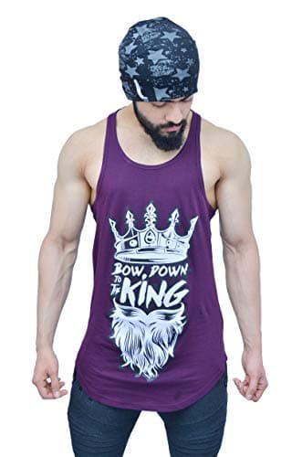 Anax AestheticsMen's Bow Down to The King Arc Stringer Stringer Tank Tops for Men Gym Vest for Men Sleeveless