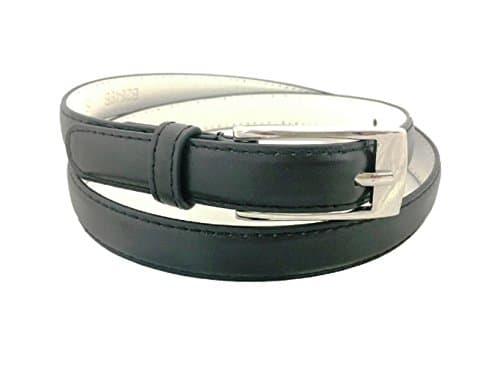 Solid Color Leather Adjustable Skinny Belt for Women's LARGE