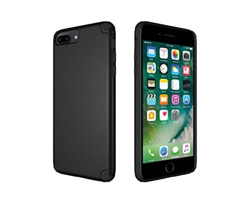 iPhone 8 Plus Case Shockproof Cover Armor Black- Using Soft TPU With Shock Absorbing Air Cushions, Anti Scratch Bumper and Non Slip Cover, It Protects Your 7 Plus/8 Plus iPhone From Any Damage