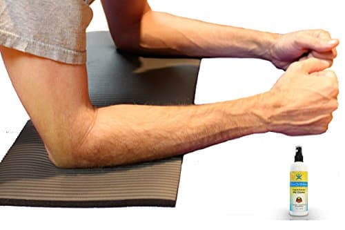 Thrive on Wellness Exercise Mini-Mat for Joint Support - Comfort on Knees, Wrists, Hips, Spine &amp; Elbows, with Mat Spray Cleaner, BEST Yoga Knee Pad for Pilates, Yoga, P90x &amp; Stretch (Black)