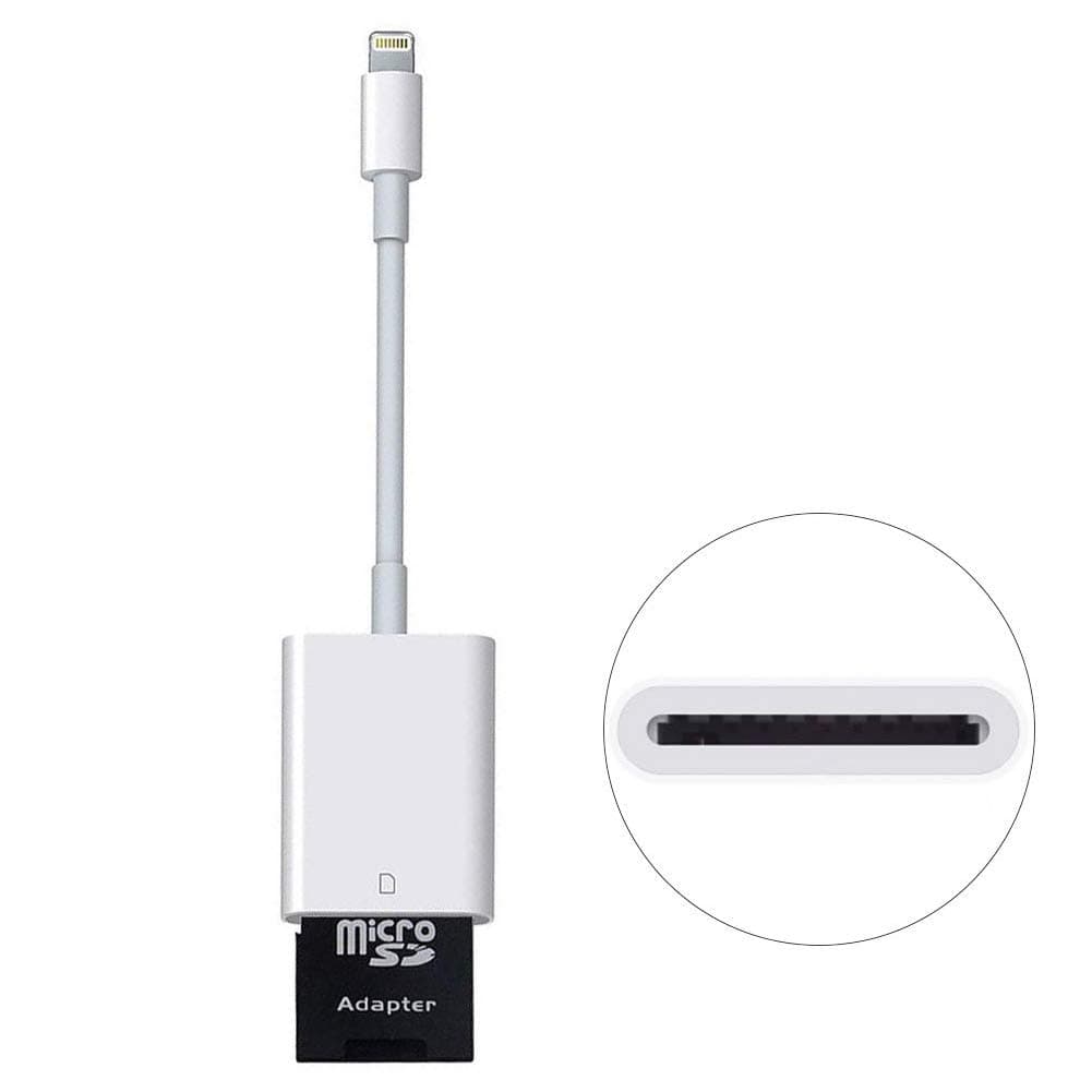 SD Card Reader, Digital Camera Reader Adapter Compatible with iPhone/iPad (Support iOS 9.2 or up), Trail Game Camera Viewer for iPhone 6/6s/6s Plus/7/7 Plus/8/8 Plus/X/iPad Mini/Air, No App Required